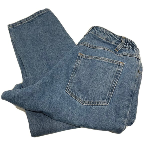 Vintage 90s LL Bean Jeans 16 X 29” Blue High Waist Mom Relaxed Elastic Waist - Picture 2 of 7